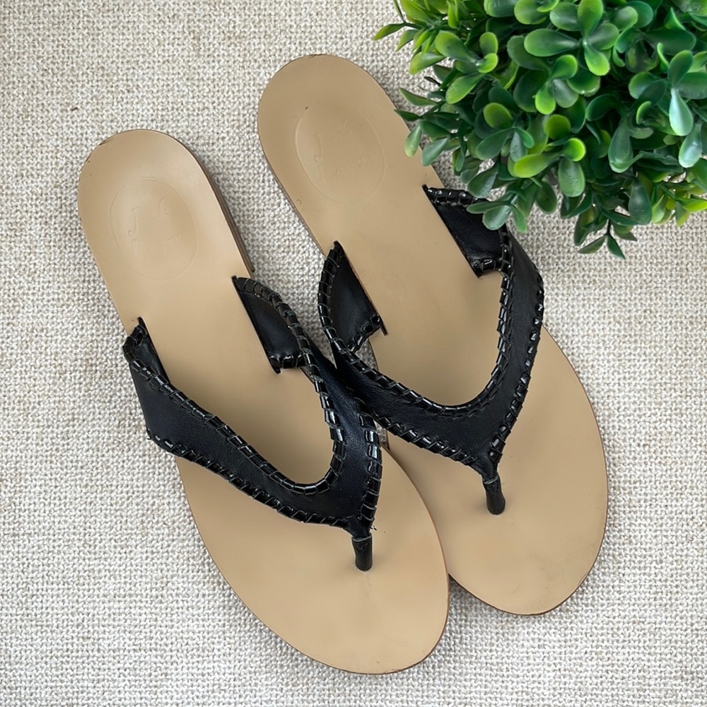 Jack Rogers black leather sandals size 9